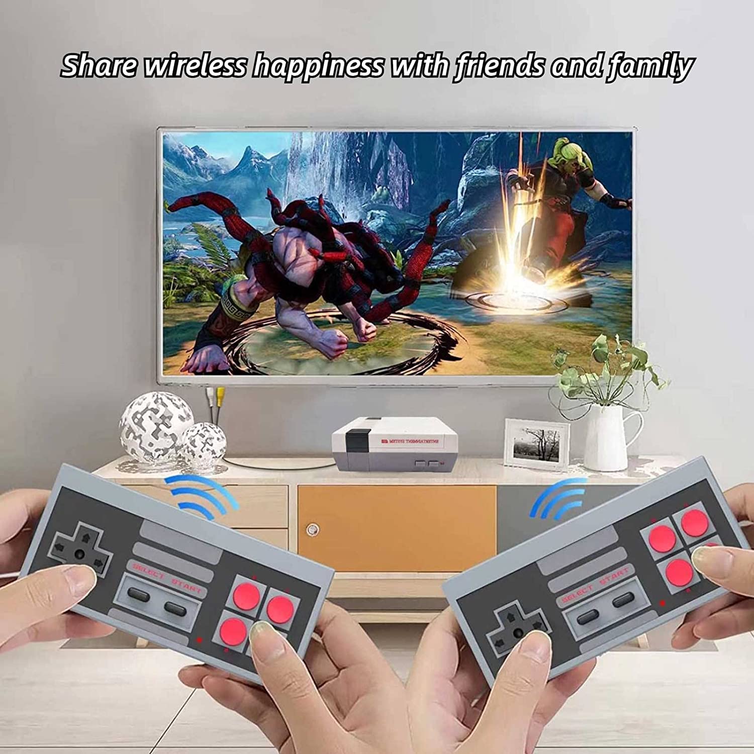 Mini consola de juegos retro clásica, sistema de juego de mano con salida AV con controladores inalámbricos duales, Plug and Play (V1).