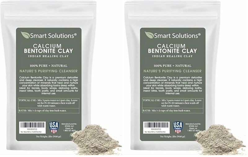 SMART SOLUTIONS Argila de Bentonita de Cálcio, 2 lb, Pacote com 2