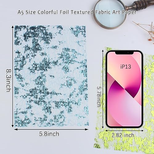 Miniatura 9 de Hojas de papel texturizadas hechas a mano para manualidades, papel A5 grueso de morera áspera reciclada para hacer tarjetas, medios mixtos, en