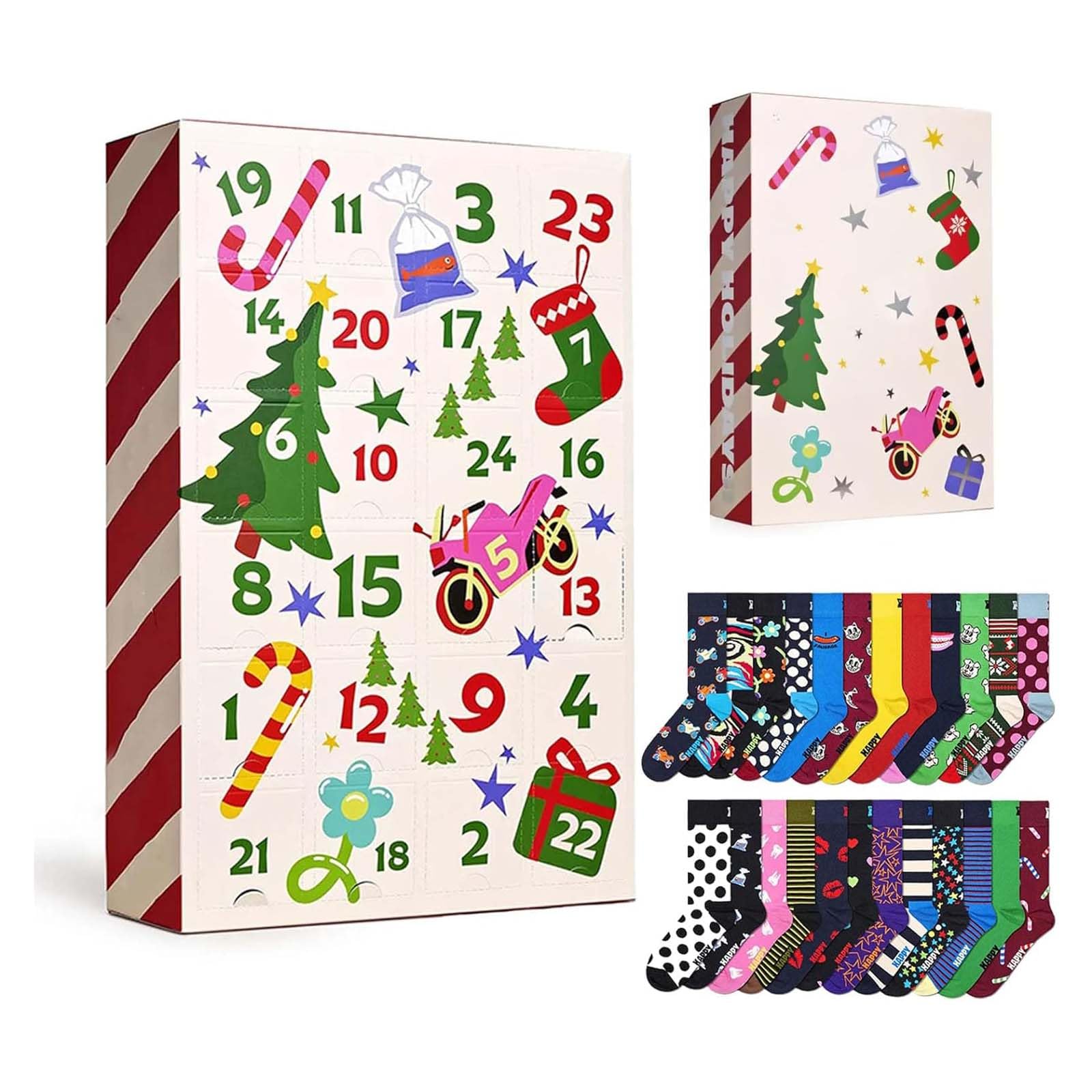 Calendrier De L'Avent 2025, 24 Jours De Noël, Chaussettes
