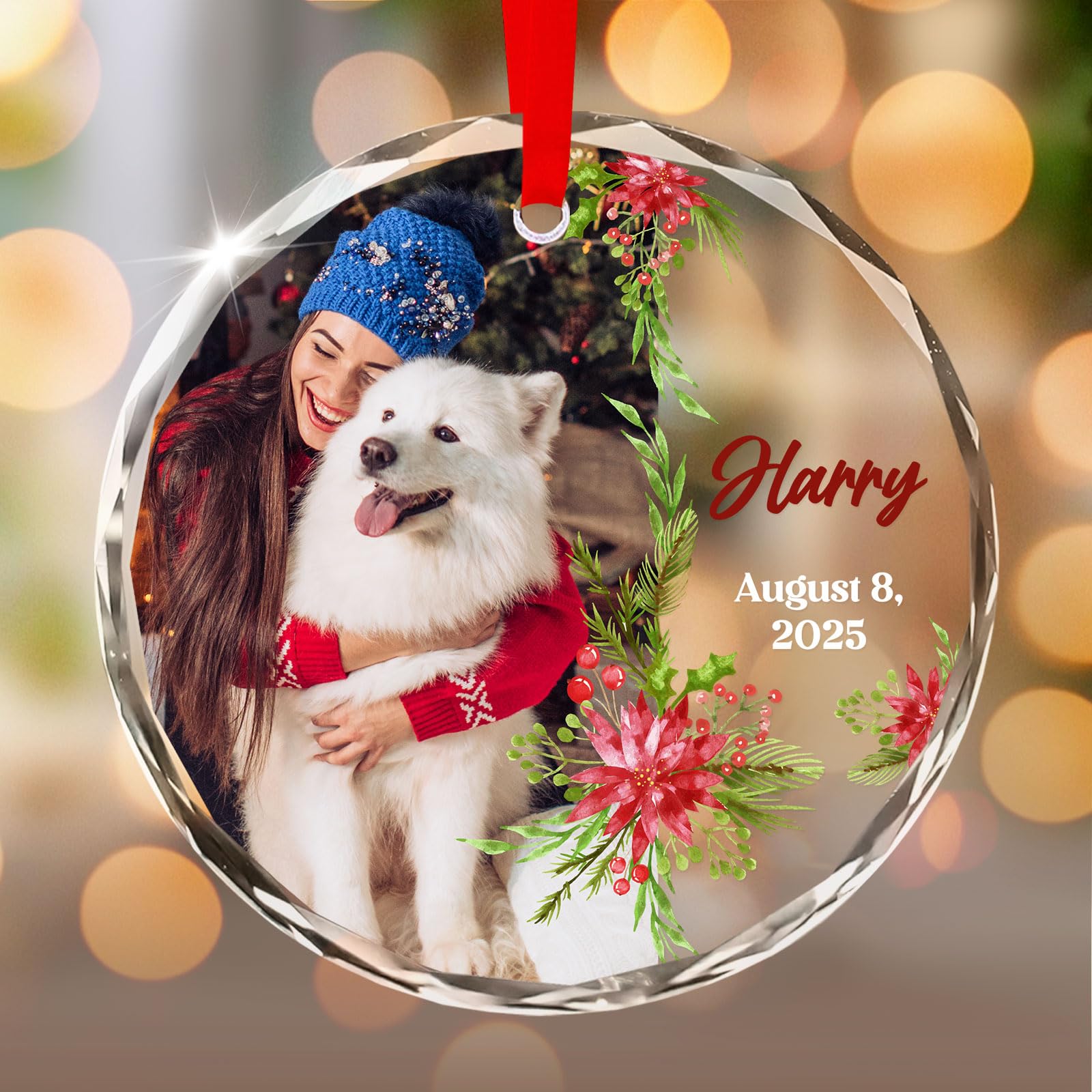 Personalised Pet Memorial Christmas Bauble, Custom Pet Memorial Gift, Ornament for Trees Decorations, Puppy Cat Keepsake Gifts Lover — image 1