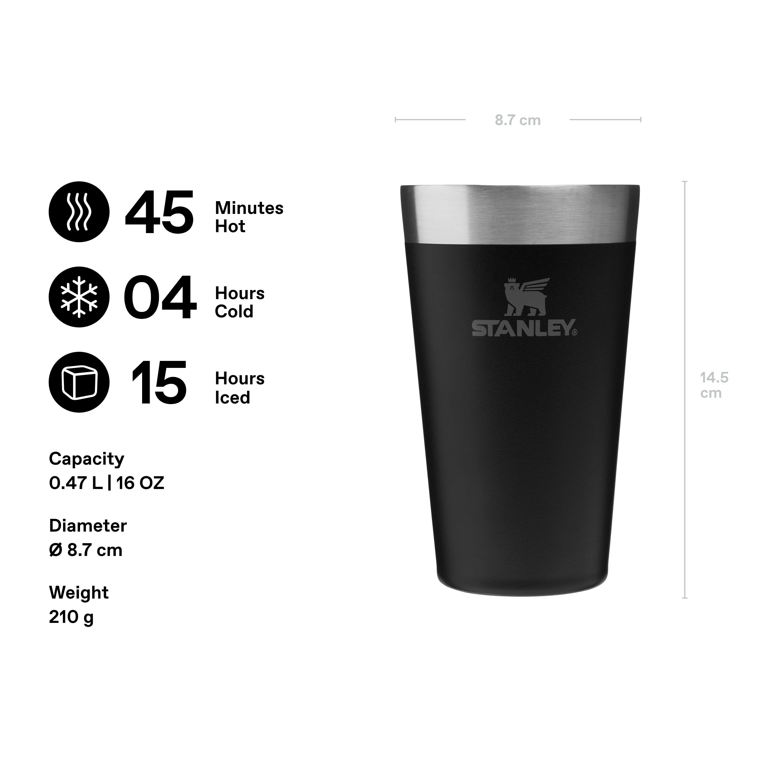 Amazon.com: STANLEY Adventure Stacking Beer Pint 0.47L - Travel