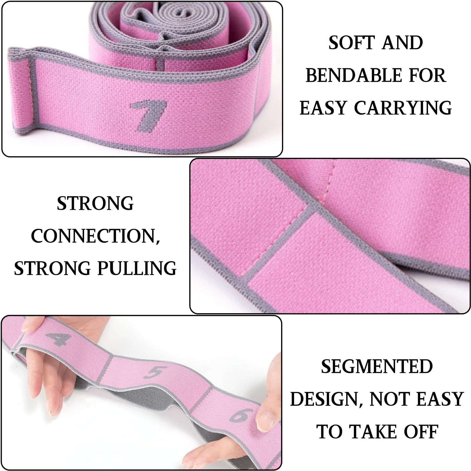 KEYRI Fascia elastica per yoga, 2 pezzi, fascia elastica di resistenza, fascia elastica per fitness, con 8 fibbie, per bambini e adulti Pilates Fitness Ginnastica