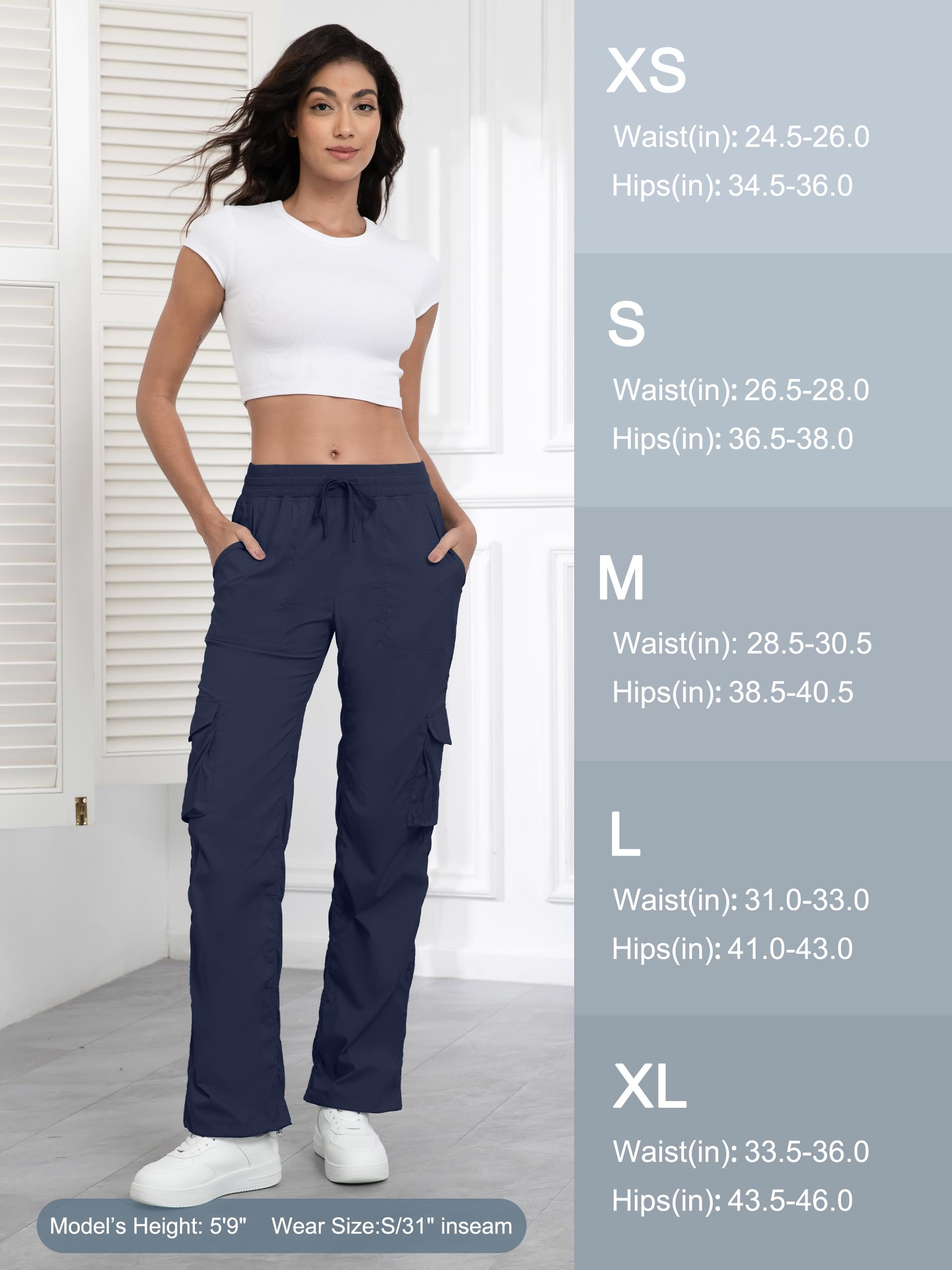 Tapata Pantalones de estudio de baile ligeros con entrepierna de 28/31/34 para mujer, fruncidos, pequeños, regulares, altos, para entrenamiento, casual