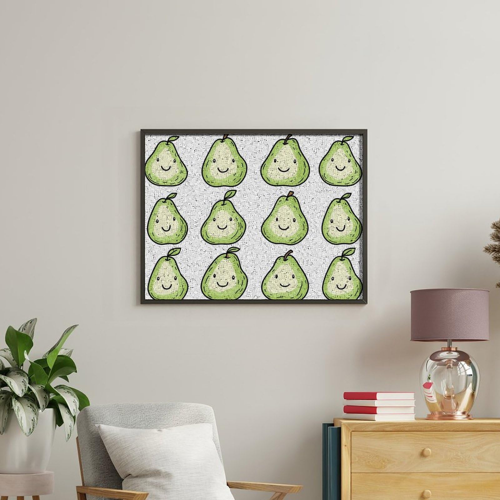 Birnen Malen nach Zahlen Erwachsene Baumwolle DIY Ölgemälde Geschenk Home Decor 50x65cm
