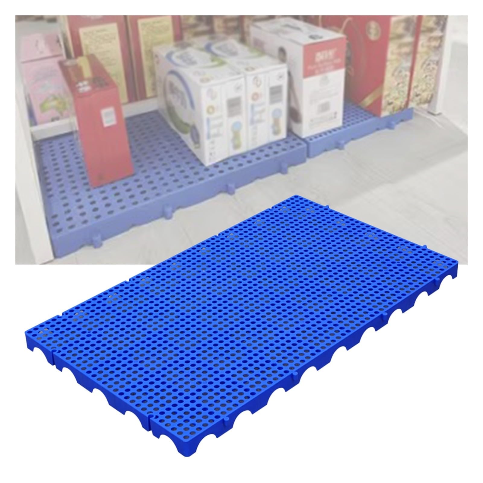 palety plastikowe, Lekka podłogowa płoza paletowa z polietylenu, ekspozytor na palety do supermarketów, stojak na platformę z plastikową tacą(Green 39.4x23.6x2in,1pcs)