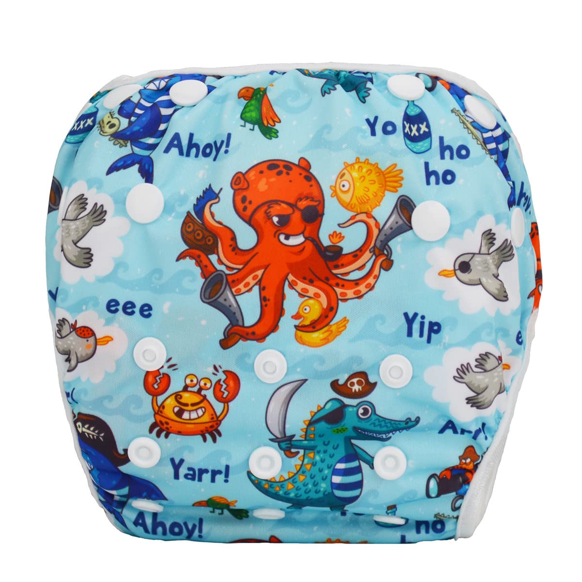 Baby Swim Diaper Nappy Pants Reusable Adjustable Toddler Small (Pirate Octopus)