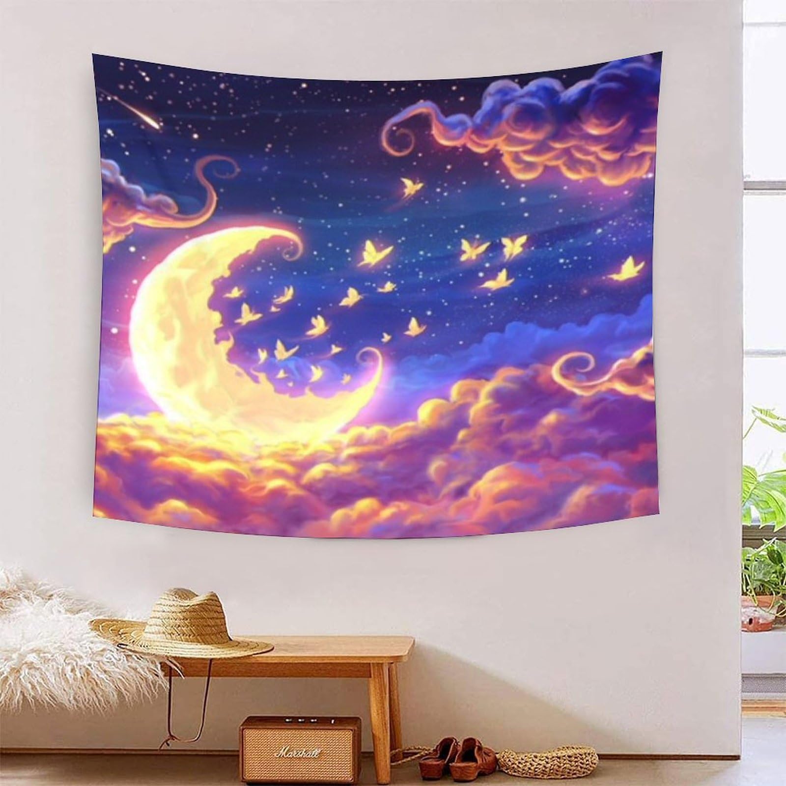 HLXZMCVBT 3D Night Sky Printed Wall Blanket Home Decoration Bedding Poster Wall Art Tapestry Tapestries Wall Hanging Soft Polyester for Living Room Bedroom Dorm Deco 70cmx100cm