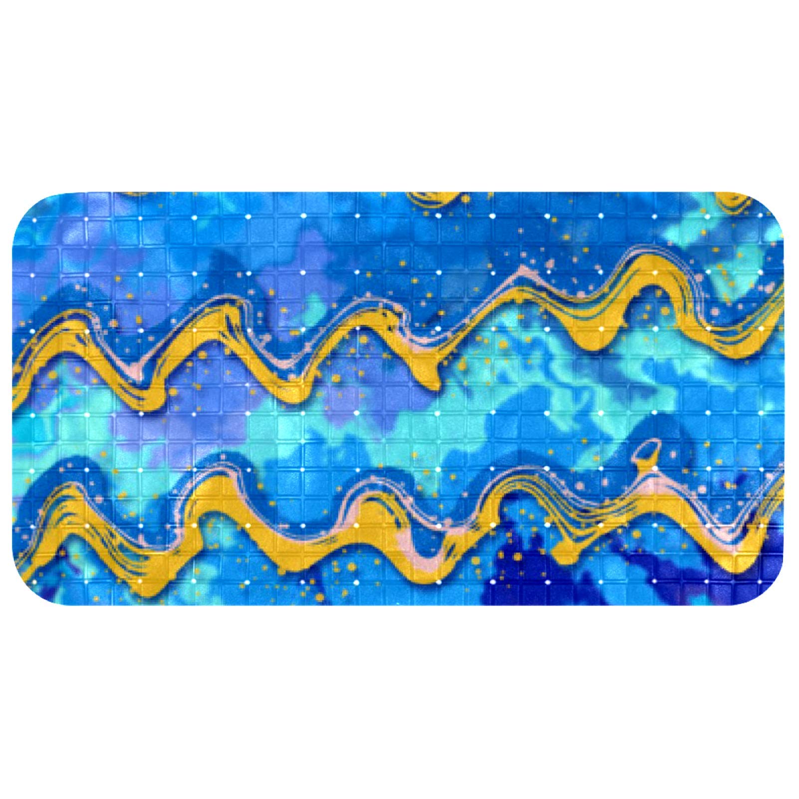 Tapis de bain pour bébé Bennigiry ondulé coloré 35x67 cm avec ventouses
