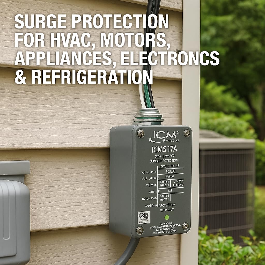 ICM517A Single Phase Surge Protective Device (SPD), NEMA Type 4X Enclosed Type 2, Surge Protection for HVAC, Motors, Appliances, Electronics & Refrigeration