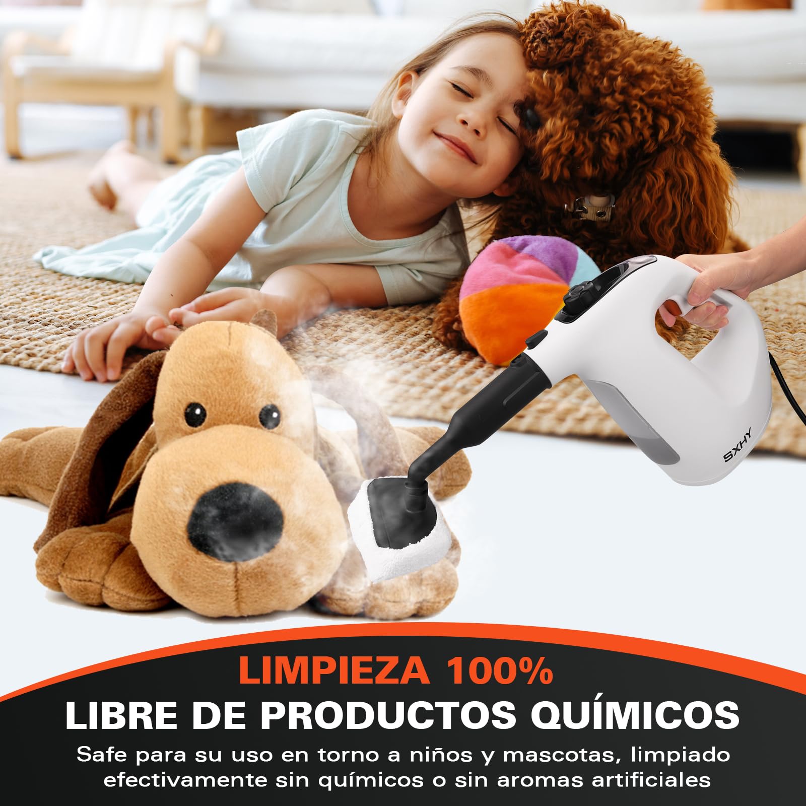 Limpiador de vapor portátil, limpiador de vapor doméstico multifuncional, tanque de agua transparente, juego de accesorios de 11 piezas, adecuado para grasa de cocina, sofás, baños, etc.