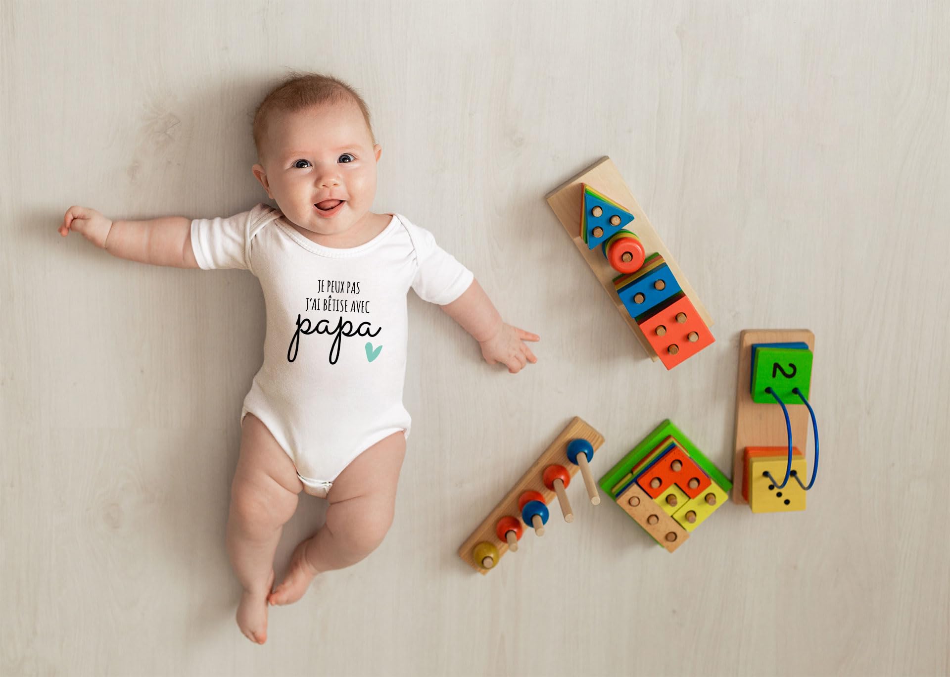 Body Bébé Garçon Ou Fille Je Peux Pas J'ai Bêtise Avec Papa Idée Cadeau Naissance Noël Anniversaire - Imprimé en France
