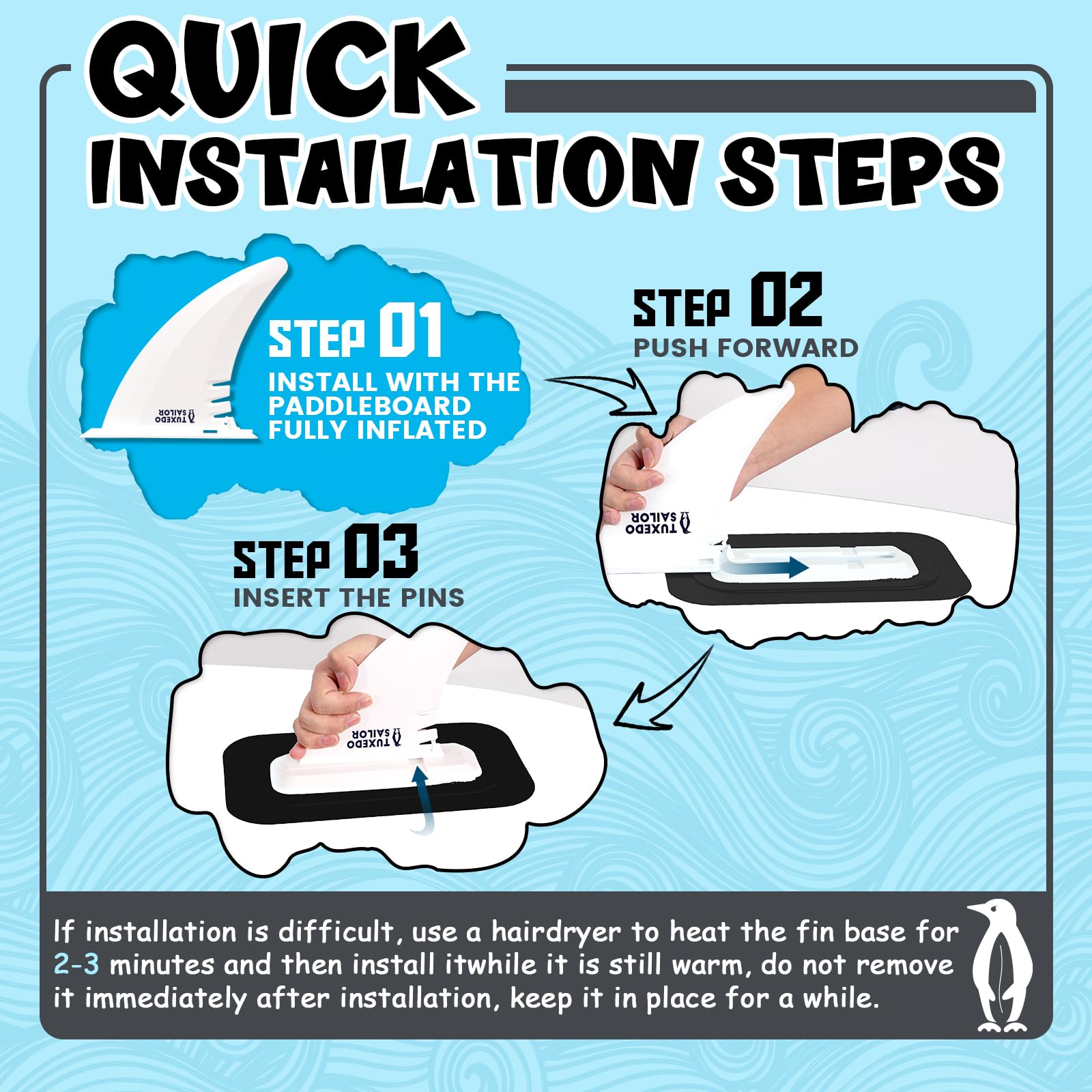 Tuxedo Sailor SUP Gonfiabile - Tavola Da Paddle Board Completa Con Pagaia, Pompa E Zaino - Foto 5