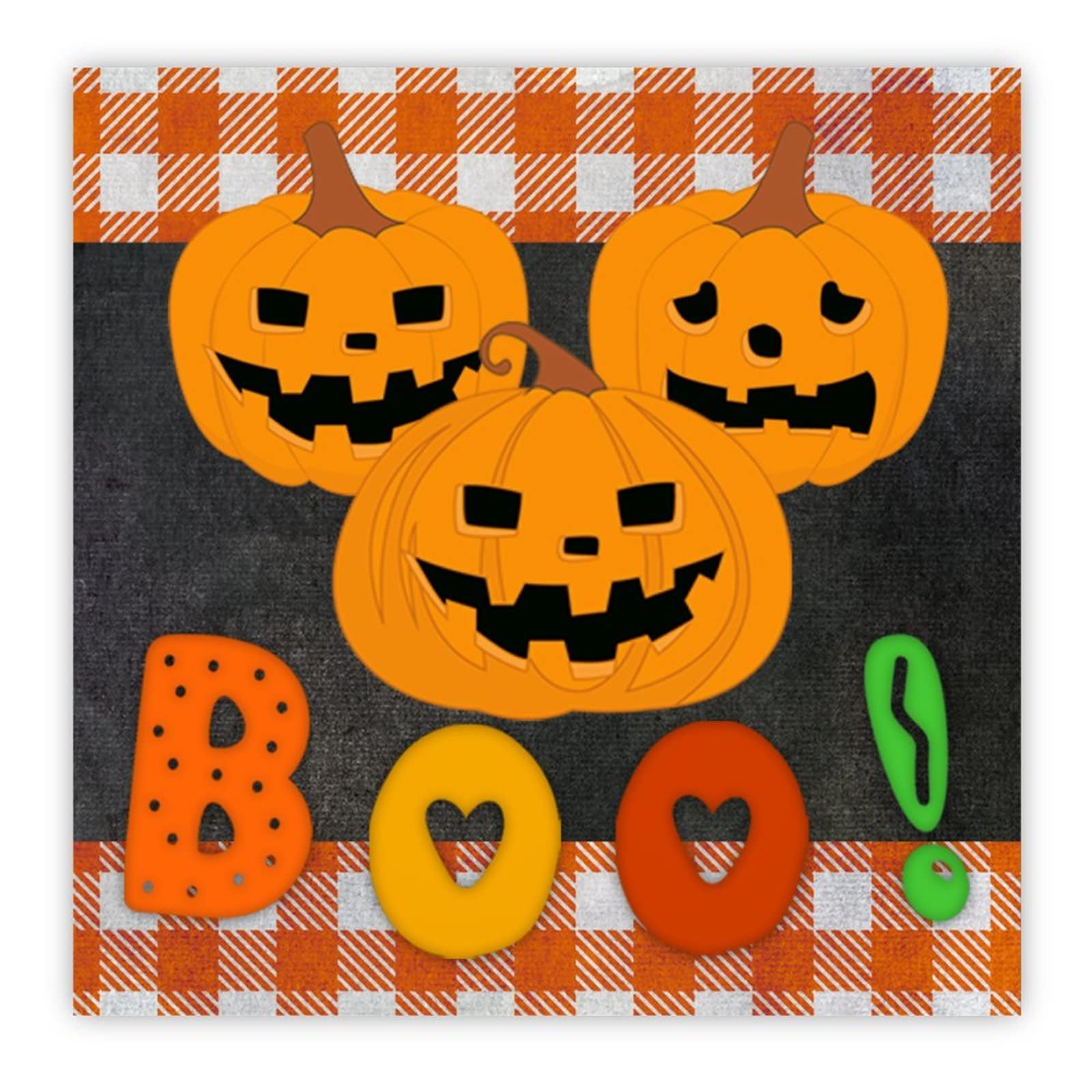 Plaque en bois de citrouille pour remplacer les decorations en plastique d'Halloween