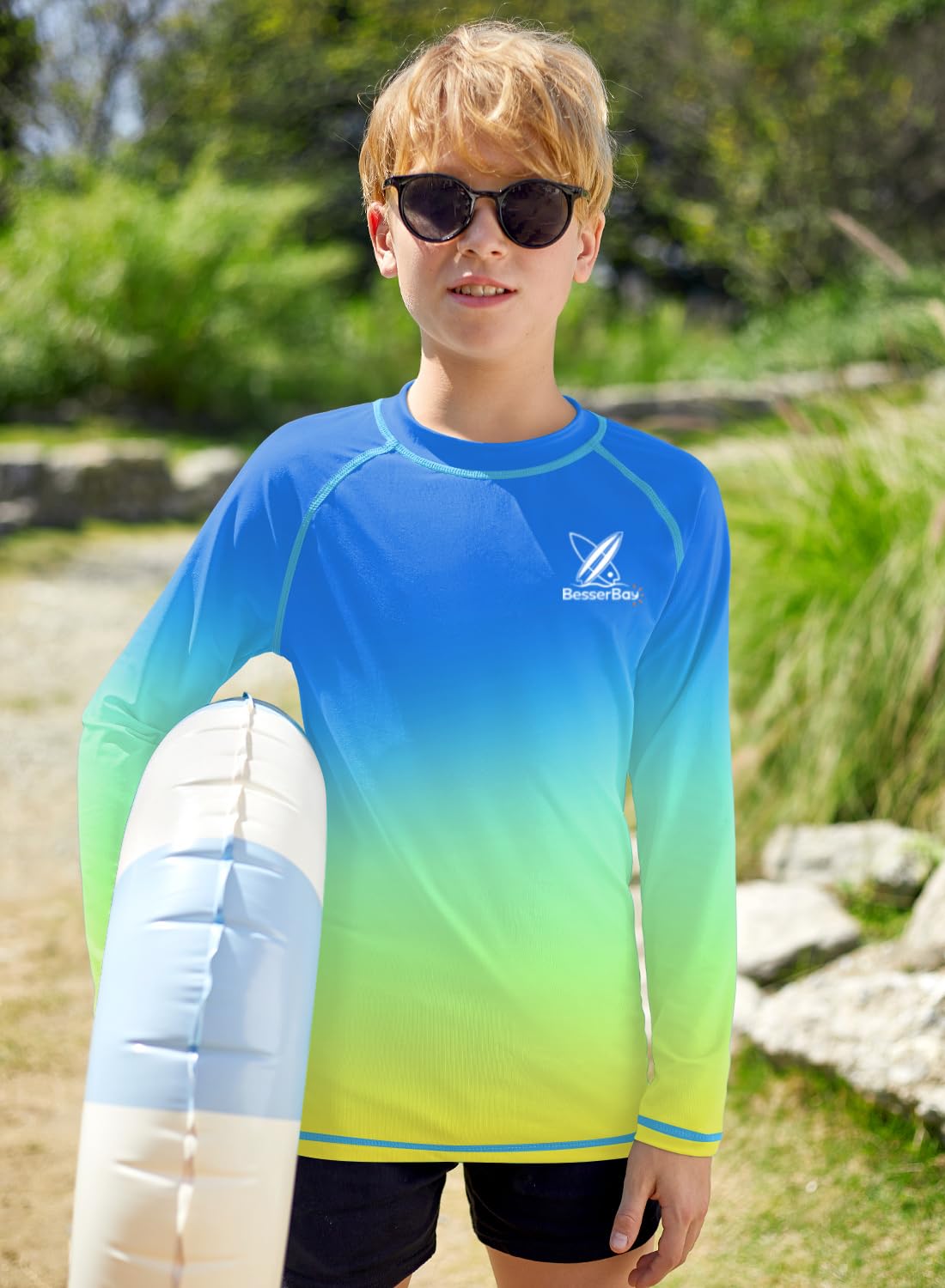 BesserBay Rashguard T-shirt anti-UV pour enfant UPF 50+ Protection solaire à manches longues 110-150