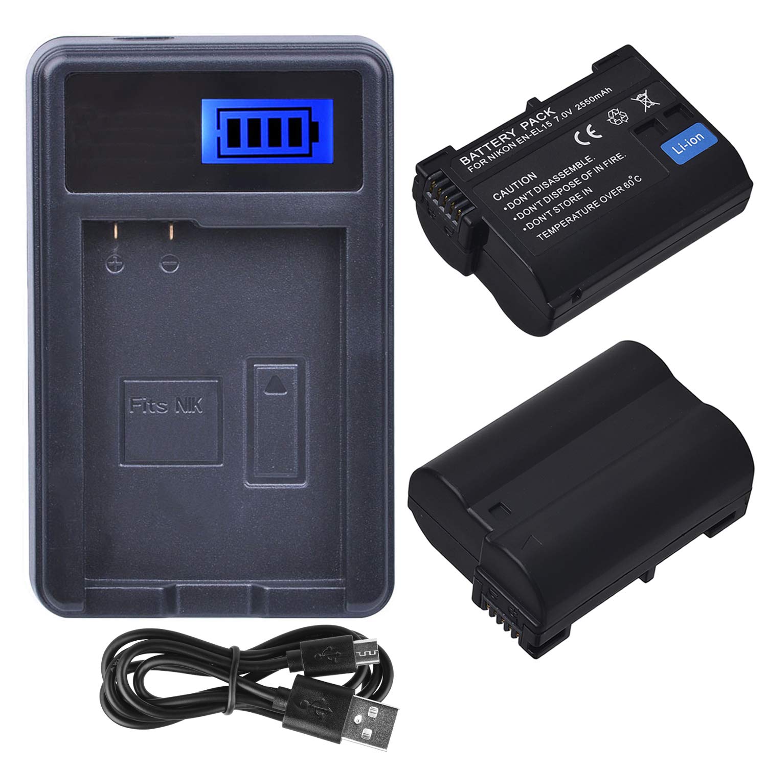 Amazon.com : 2 Pack Battery and LCD USB Battery Charger for Nikon