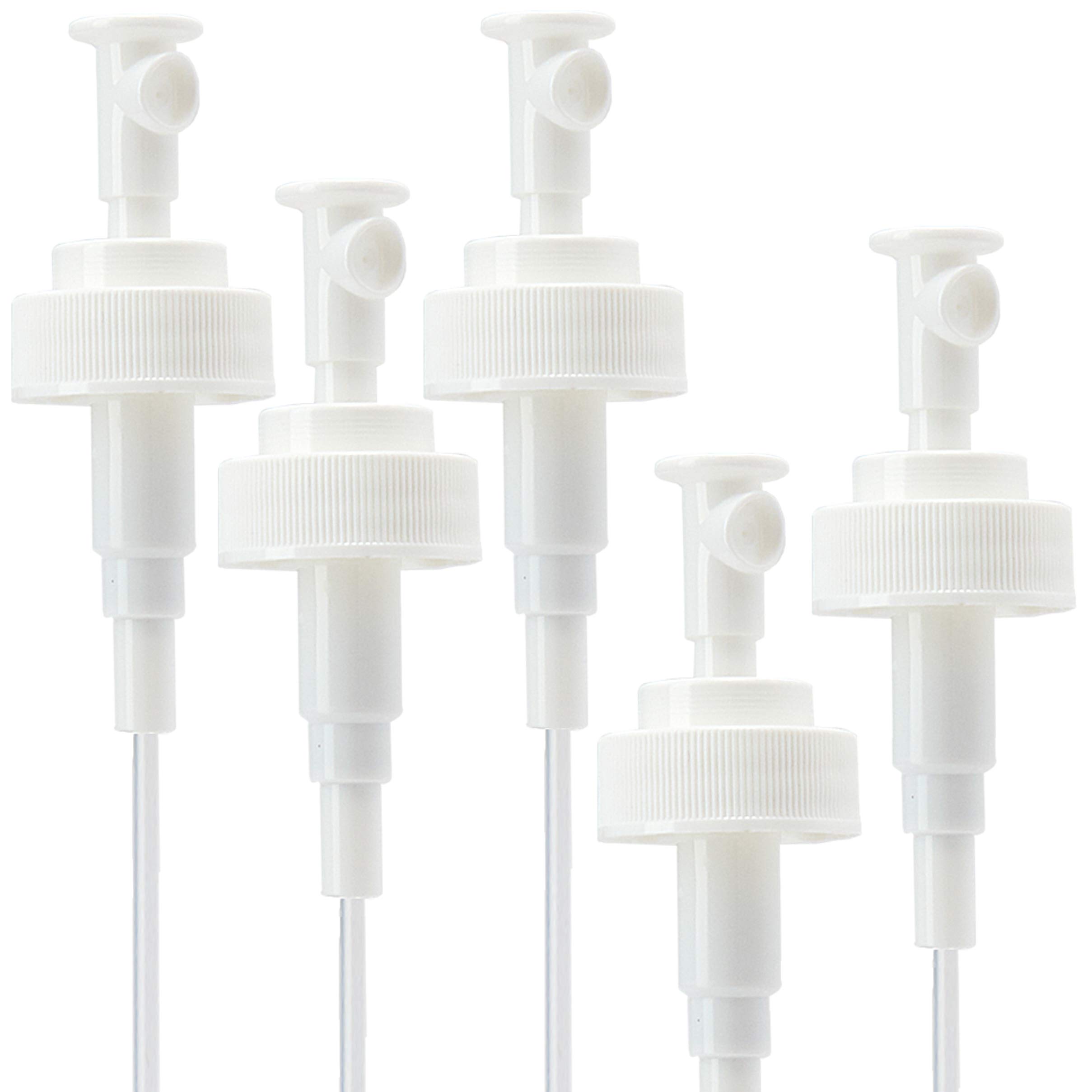 Leak Proof, BPA Free 8 In. Fine Mist Pump Spray Heads 5 Pk. 28/400 Thread Mister Perfect for Isopropyl Alcohol and Cleaning Solution. Best Nozzle