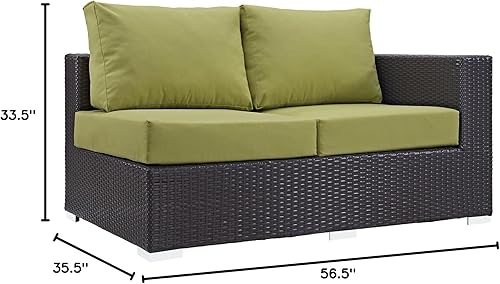 Vista 84 de Modway EEI-1911-EXP-ORA Convene - Muebles otomanos cuadrados de tela para patio, muebles de exterior, color naranja espresso Espresso Naranja