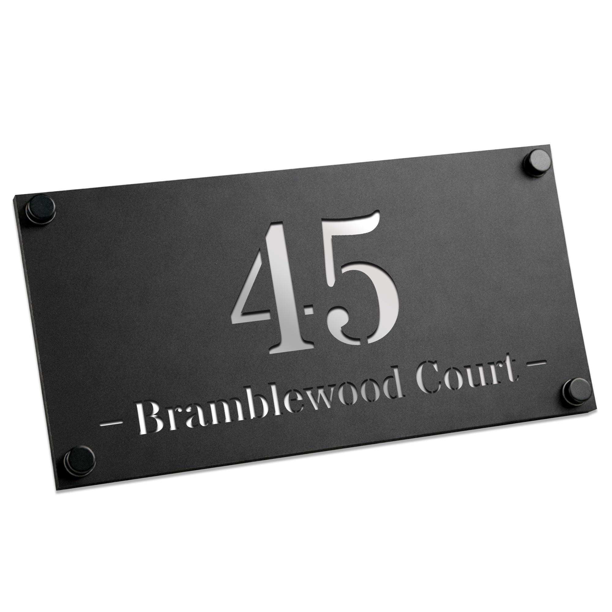 RED OCEAN Number Signs Personalised House Laser Cut Door Street Address Black Plaque Modern House Sign