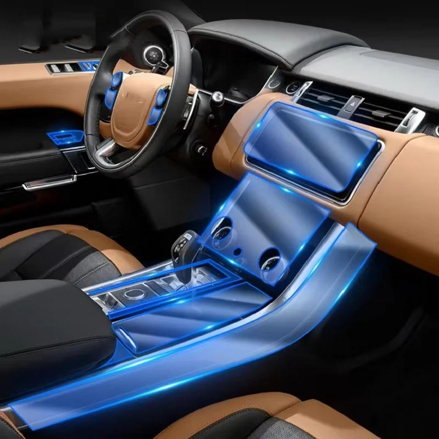Anti-rayures console Range Rover Sport film PPF mat TPU
