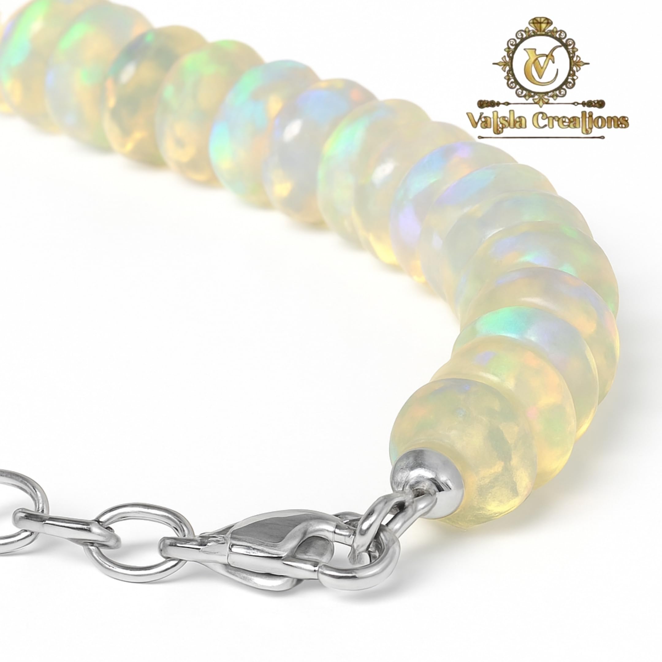 Echtes Äthiopisches Feueropal-Armband - Natürliche Perlen, 22 cm, Stein - Opal-Schmuck