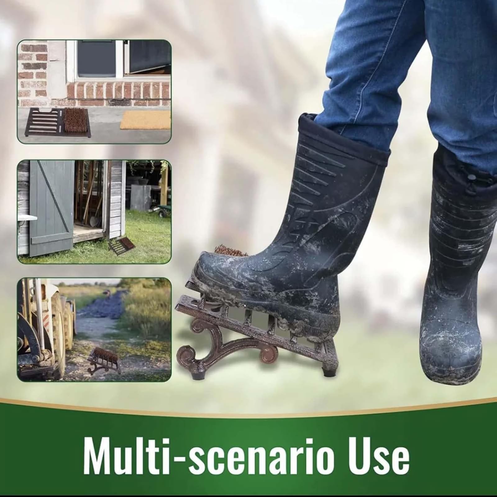 Raschietto Rustico in Ghisa per Stivali, Spazzola per Scarpe Rustica in Ghisa per Esterni, Design Angolato E Rimozione Efficace di Fango, Sporco E Detriti, Ideale per Interni Ed Esterni