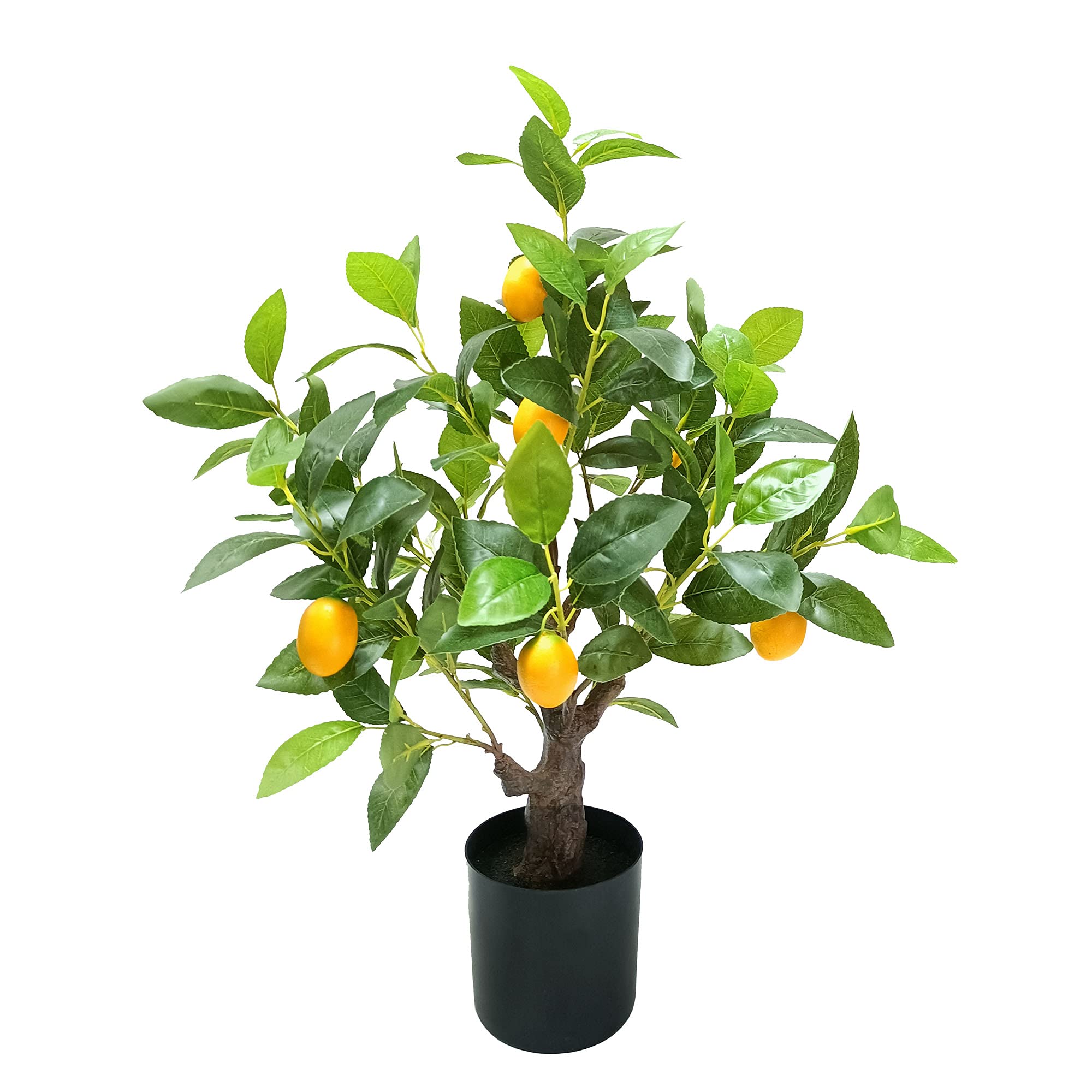 Artificial Lemon Tree 24” Potted Plants for Interior and Exterior décor use for Home, Office, Living Room, Kitchen, Bedroom, Balcony Decor, Indoor