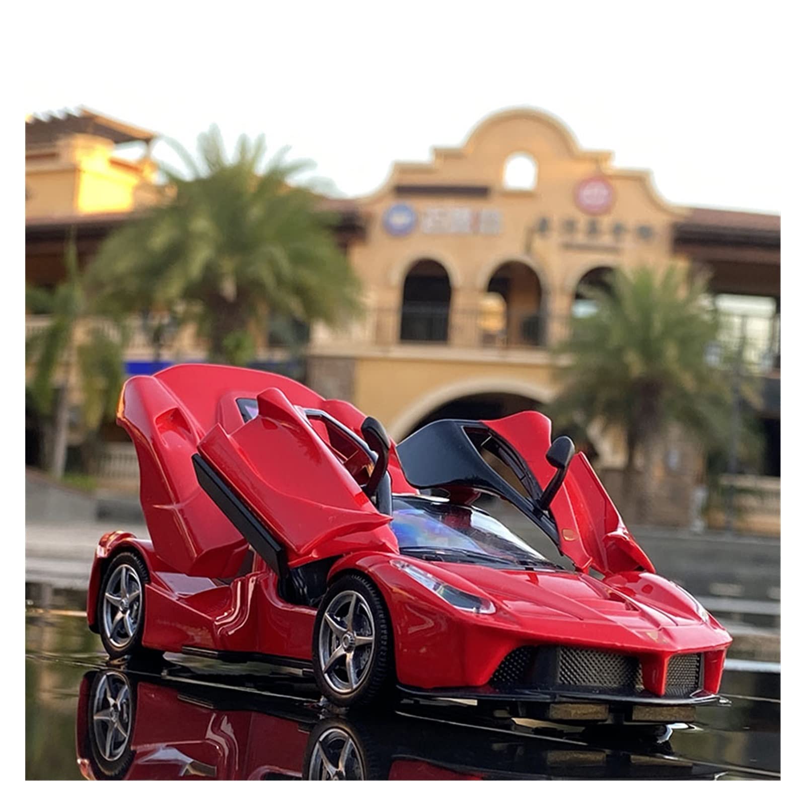 Veicoli a Motore in Scala 1/32 per Ferrari Laferrari Pressofuso Modello di Auto Sportiva per Bambini Suono Leggero Veicolo Giocattolo Regalo di Natale Modello di Auto Replica (Color : Red)