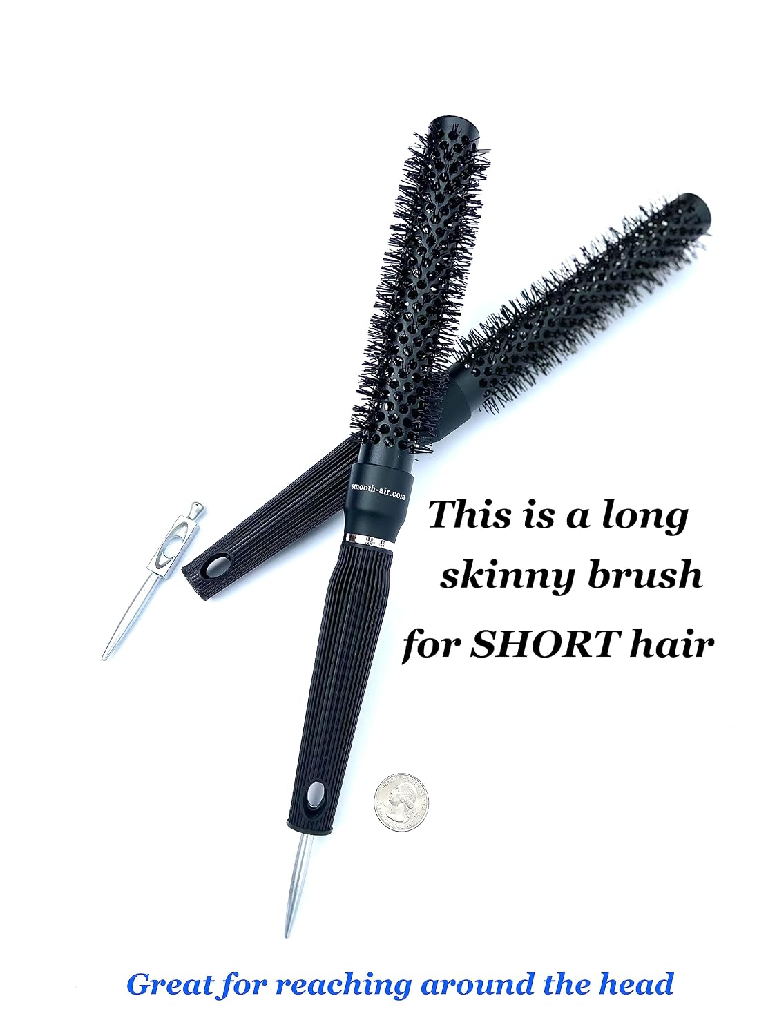 Extra Long Ergonomic Round Brush for Fast Frizz Free Styling-Professionals Choice (Brush number 25 is 1.5 inches wide x 13 inches long) NOT ELECTRIC
