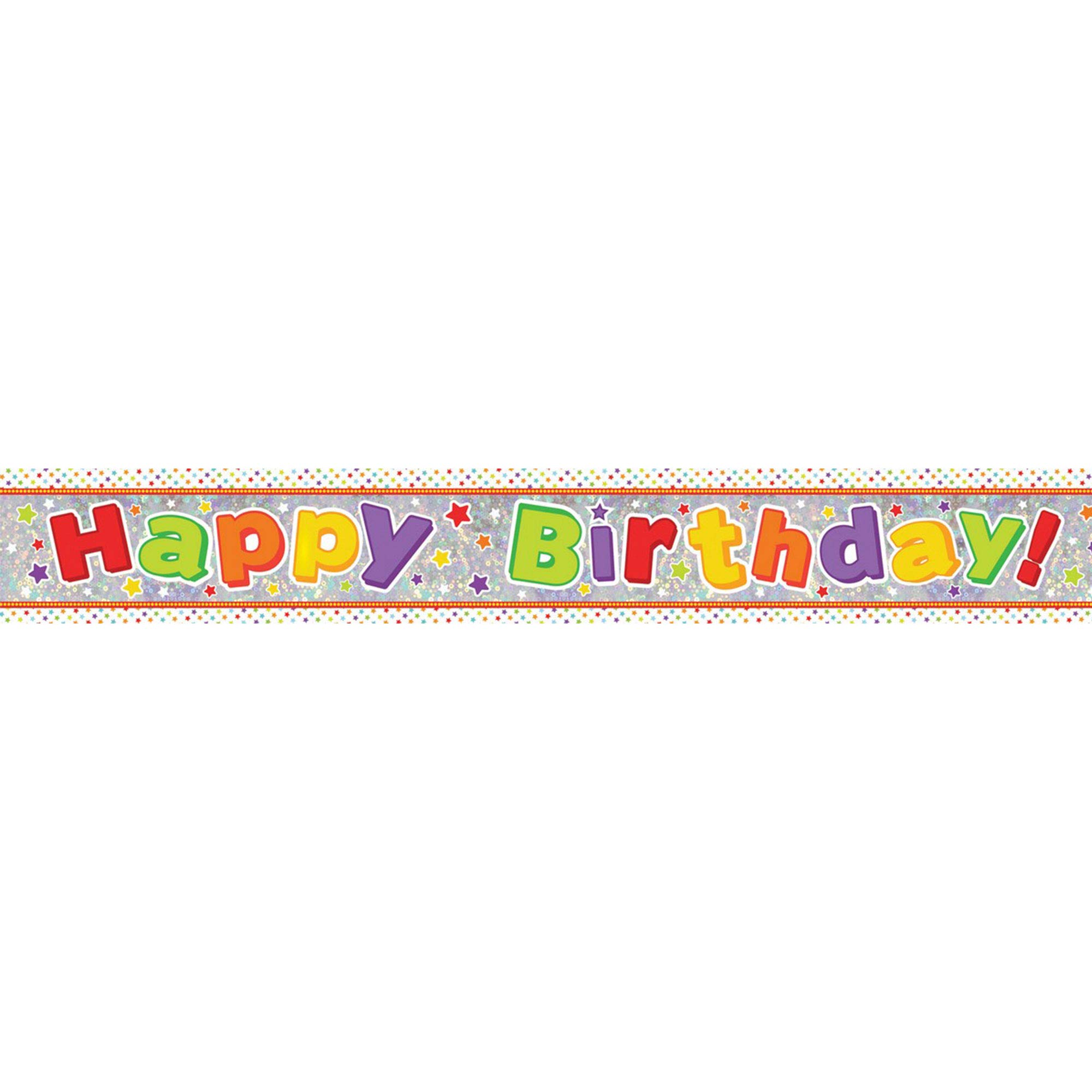 Amscan Multi-Color Happy Birthday Holographic Foil Banner 2.7M