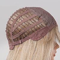 Vista 11 de HAIRCUBE Peluca de color marrón a rubio con flequillo para mujer, peluca de cabello largo ondulado marrón y rubio, pelucas sintéticas rizadas