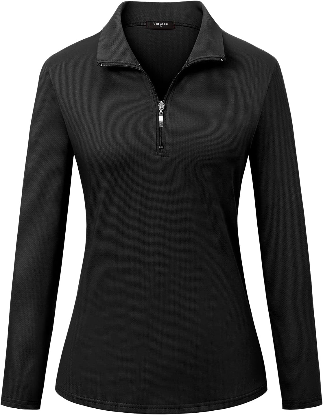 Womens Golf Shirts Long Sleeve Workout Tops Zip Up Tennis Polo Shirts