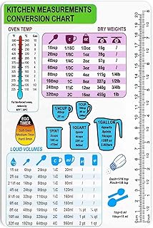 Kitchen Conversion Chart Metal Tin Sign Imperial & Metric To Standard Conversion Chart Decor Cooking Measurements For Food Recipe Baking Tools Cookbook Accessories Gift For Women Men 8x12 Inch