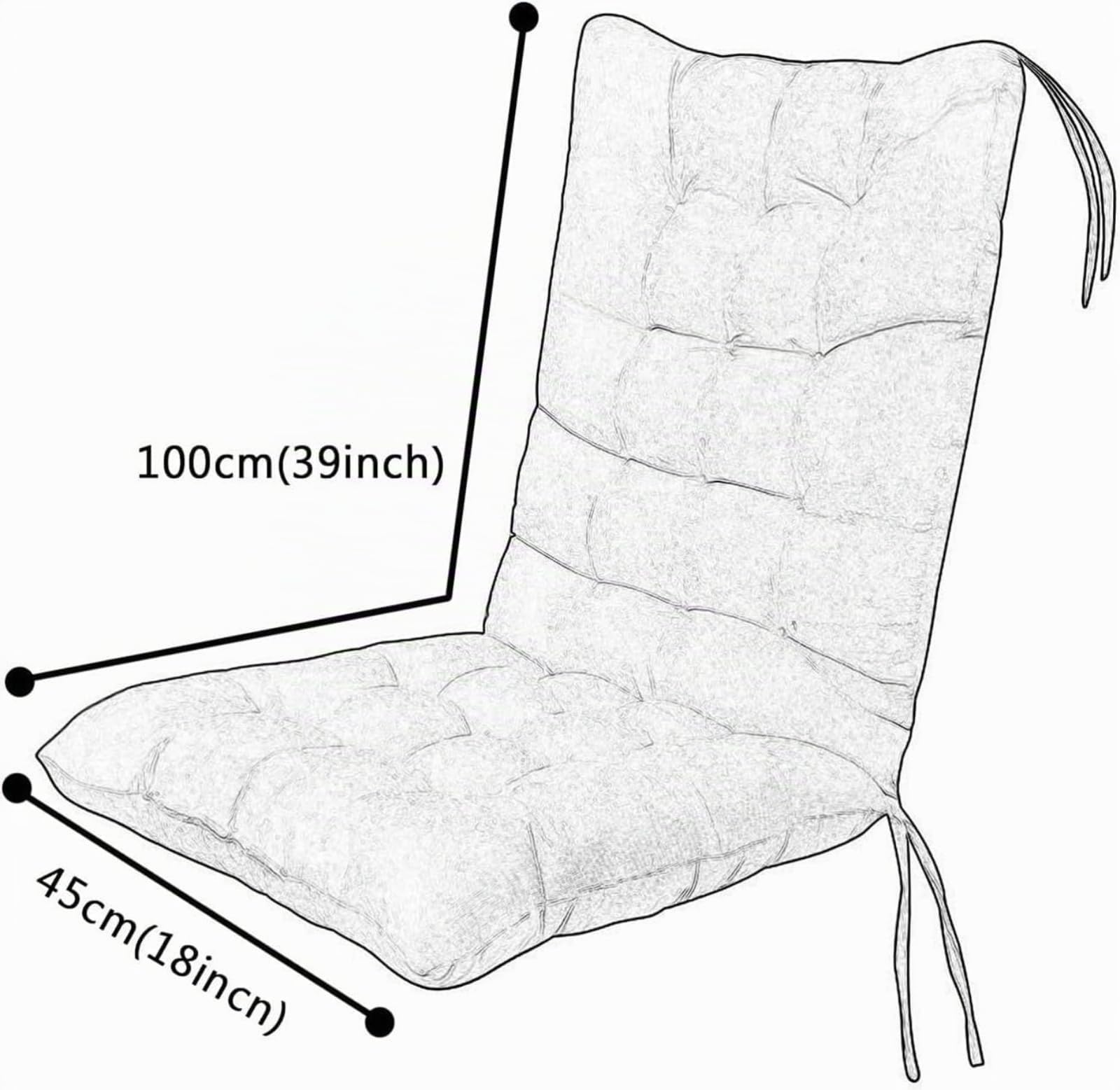 Coussins pour chaises Coussins pour chaises de jardin, 45x100cm Coussin avec dossier pour fauteuils, Doux coussins de salon, Coussin avec dossier pour chaises de terrasse