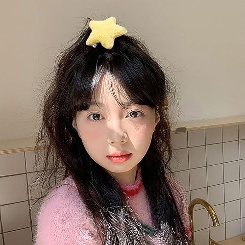 Miniatura 8 de HAIMEIKANG 10 pinzas para el pelo esponjosas de estrella, lindas pinzas antideslizantes para el cabello para niñas y mujeres, pinzas pequeñas para