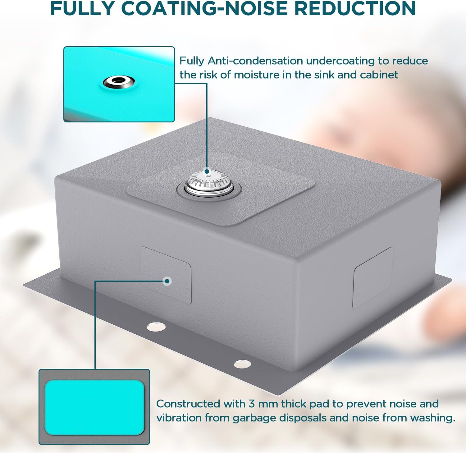 25-Inch Drop in Kitchen Sink Handmade Topmount Stainless Steel Single Bowl Kitchen Workstation Sink in 9-inch-Depth 25"x22"x9" 16 Gauge 3D Embossed Surface Finish with Dish Grid