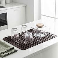 Vista 8 de MicoYang - Alfombrilla de silicona para secado de platos para múltiples usos, fácil de limpiar, ecológica, resistente al calor, para encimera de Café
