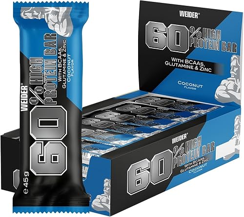 Weider 60% Proteinriegel, 24er Pack, Kokosnuss