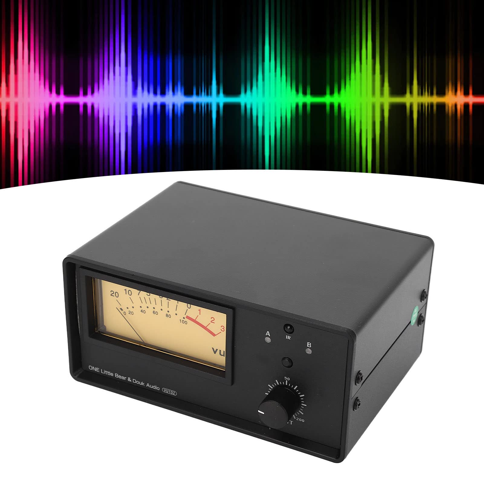 Haofy Wzmacniacz 200W Przełącznik Wyboru Głośnika Przełącznik Rozgałęźnika Miernik Poziomu VU Rozdzielacz Audio dla Audiofilów Pilot