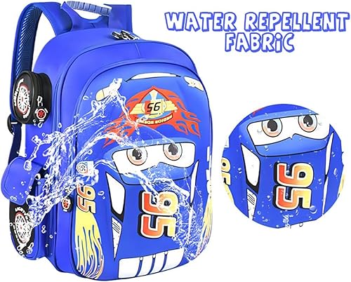 Miniatura 3 de Nzahdwu Mochila de coche Caroon para niños, mochila impermeable para niños, lindas mochilas para niños y niñas, Azul