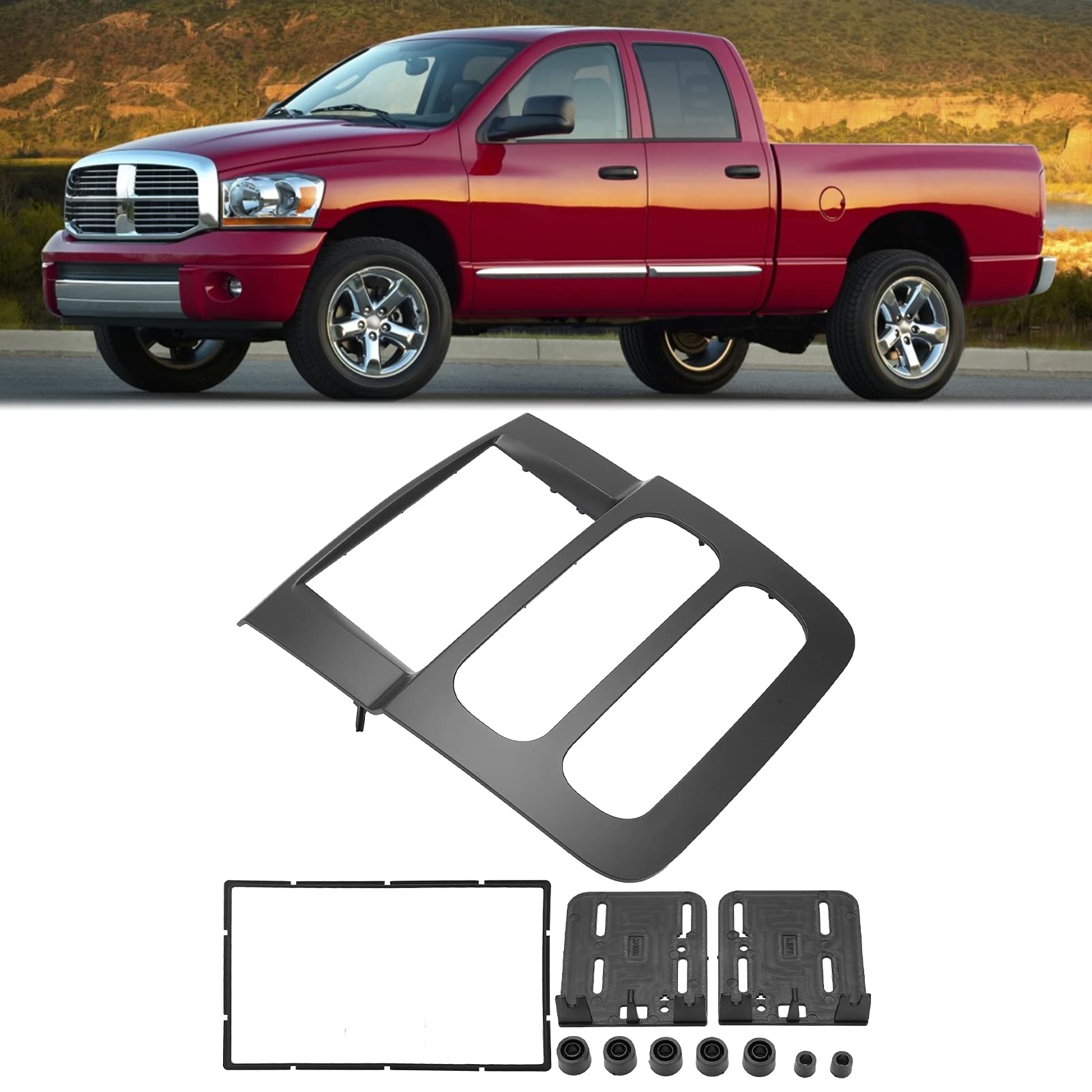 AMONIDA Marco de Fascia Estéreo para Radio de Coche 2DIN, Repuesto Elegante Apto para Truck 2002-2005, Material ABS, 2 Unidades