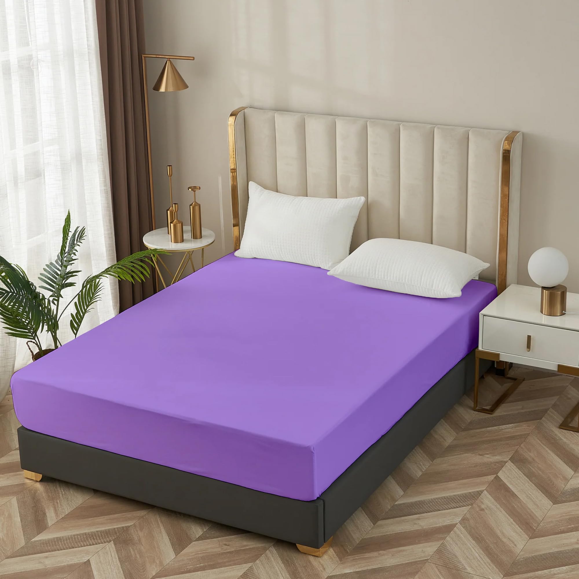 Ray Bedding 40cm Deep Super King Fitted Sheet 100% Egyptian Cotton 400 Thread Count Extra Deep Super King Fitted Bed Sheets Super Soft Breathable Hotel Quality Super King Bed Sheet, White — image 1