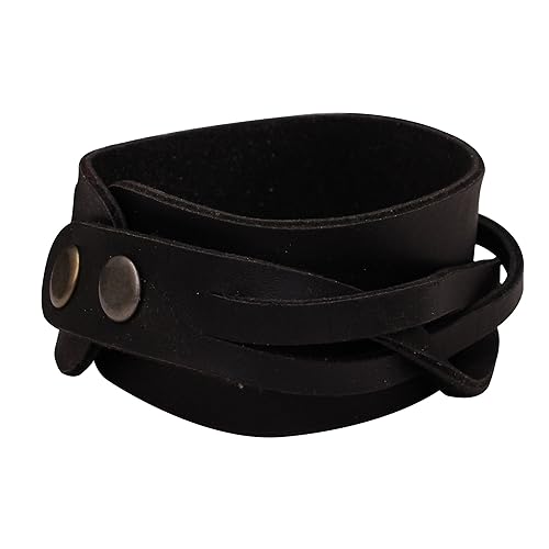 Memoir Wraparound Rockstar Black colour boys mens fashion leather Belt Bracelet for Men and Women
