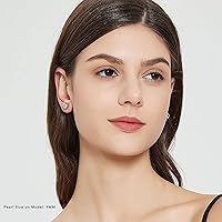 Vista 20 de YAMI Aretes de perlas negras, grises y blancas, perlas cultivadas reales, aretes de plata de ley 925 chapados en oro de 18 quilates, regalos