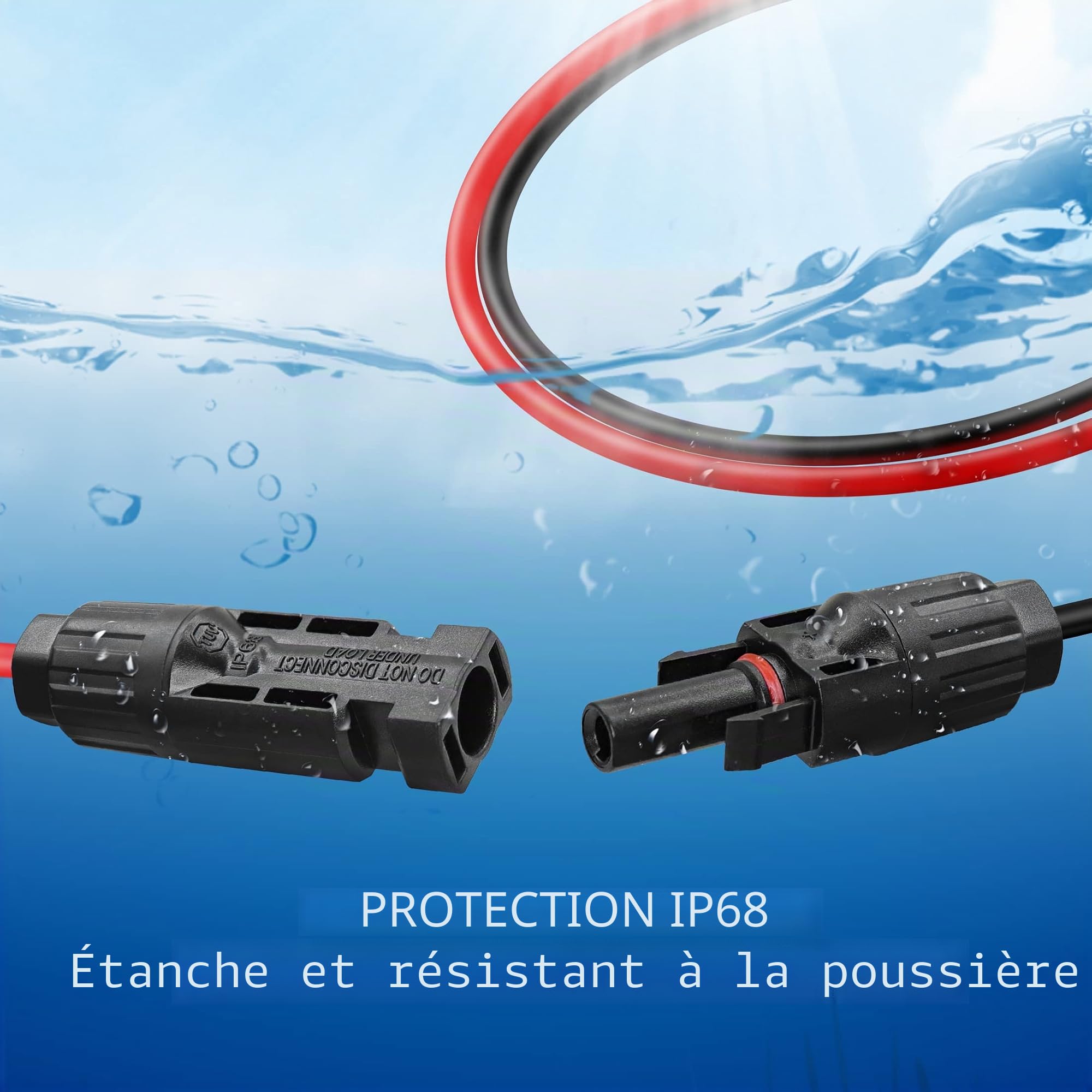 YACSEJAO Connecteur solaire vers XT90 Câble d'extension mâle vers XT90 Câble Chharge solaire pour port d'entrée XT90 Station d'alimentation portable et générateur solaire, 1,8 m