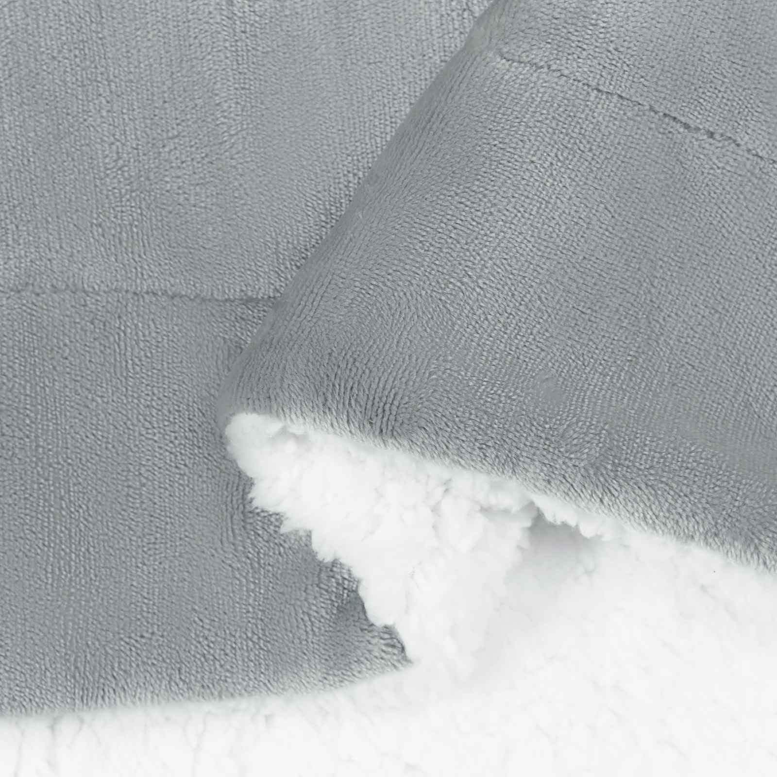 Manta de forro polar, 150 x 200 cm, color gris