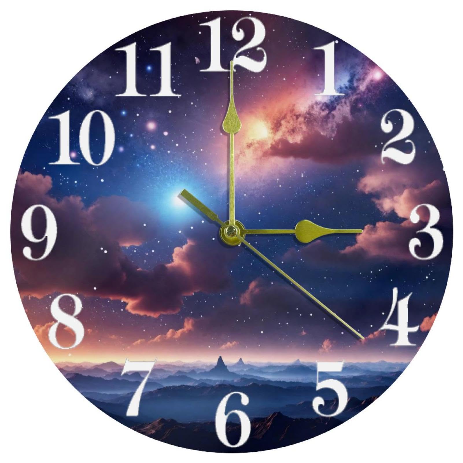 Horloge murale pour maison et bureau cadran rond sans bruit