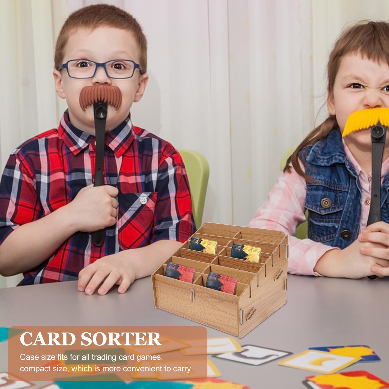 Healeved Organizer per Carte da Gioco in Legno di Noce 12 Scomparti Scatola Portaoggetti Compatta e Leggera per la Casa Custodia Bordi Arrotondati per Protezione e Stoccaggio Ordinato