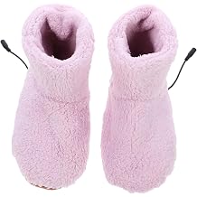 Women's Heated Slippers, 1 Pair Soft Heated Booties, Cute USB Booties for Women and Men, Rechargeable Convenient Electric Slippers, Warms