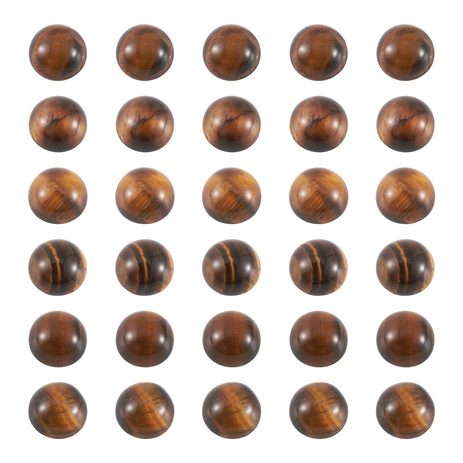 Craftdady 50PCS Flat Round Cabochon 8mm Natural Tiger Eye Chakra Healing Crystal Half Round Dome Cabs Flat Back Covers For Jewellery Making — image 1